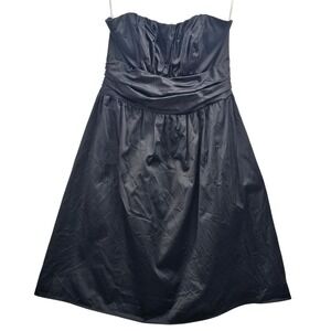 Davids Bridal Black Strapless Sweetheart‎ Ruched Waist Cocktail Dress Size 6
